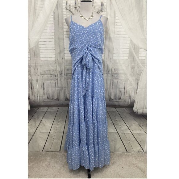 Alex Marie Size 16 Blue Spring Breeze Hannah Maxi Spaghetti Strap Sleeveless NEW - Picture 1 of 13